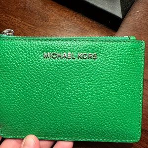 BNWOT Green Michael Kors Wristlet